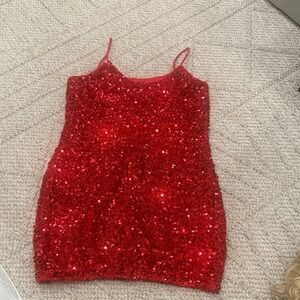 Sparkling Red Sequin Dress